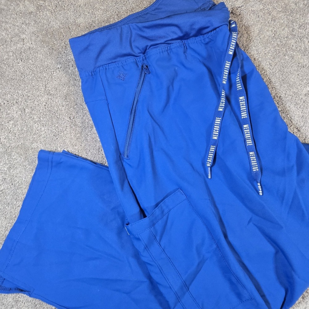 Med Couture Insight Jogger Scrub Pants Womens 2XL Blue Cargo Pocket Medical